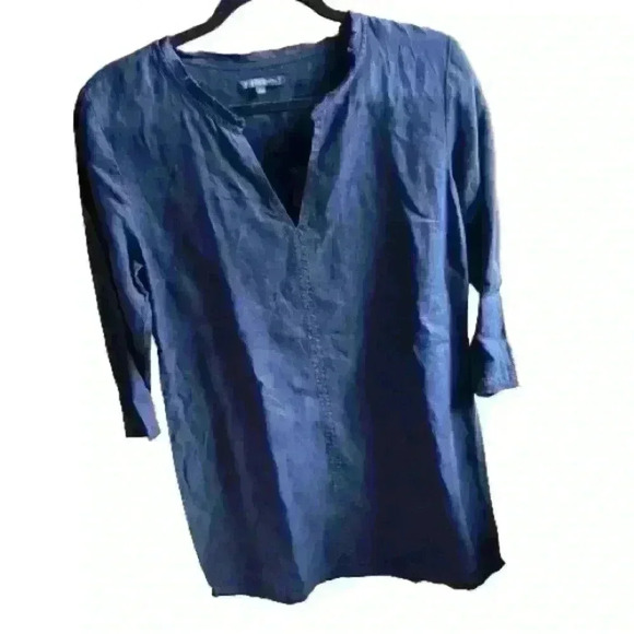 Michael Stars Paloma Frayed Hem Linen Dress - Picture 2 of 7